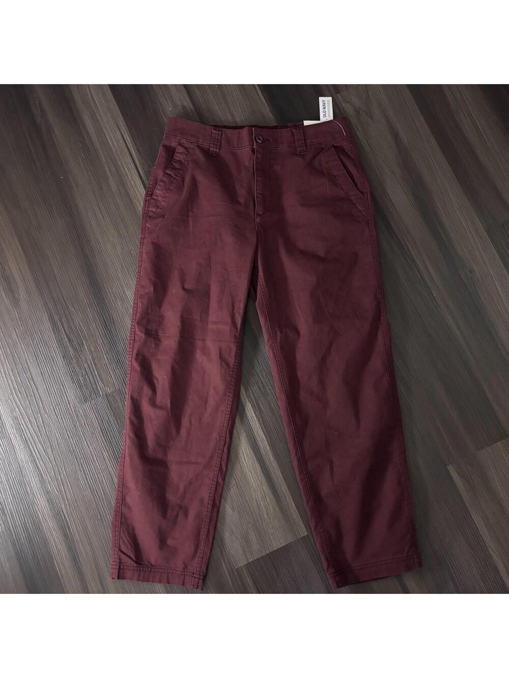 Old Navy OG Chino Pants High Rise Women's Size Medium Ankle Burgundy